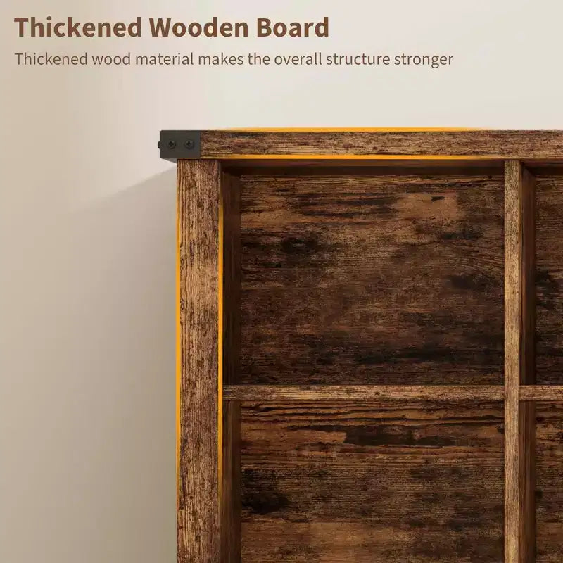 Étagère de rangement à 8 cubes, bibliothèque horizontale de style ferme, bibliothèque de rangement en bois de 157 cm pour entrée, étagères basses et longues pour salon