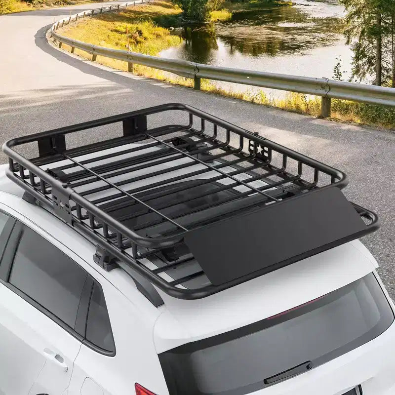 Universal Roof Rack Basket  Rooftop Cargo Carrier with Extension, Black, for SUV, 250 lbs Capacity
