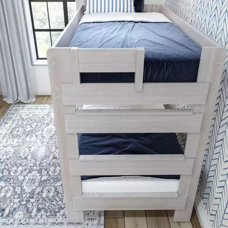 Plank+Beam Solid Wood Farmhouse Twin over Twin Bunk Bed for Adult