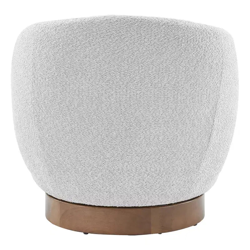 Spruce&Spring Upholstered Swivel Accent Barrel Chair with Wood Base