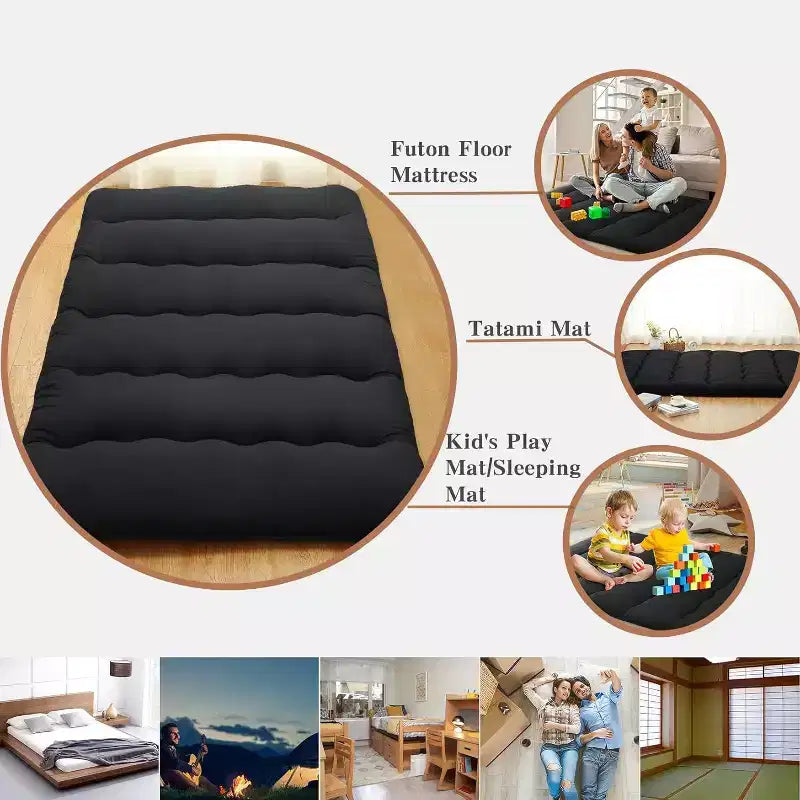 Japanese Futon Mattress, Foldable Floor Sleeping Pad, Tatami Mat for Home, Camping Mattress