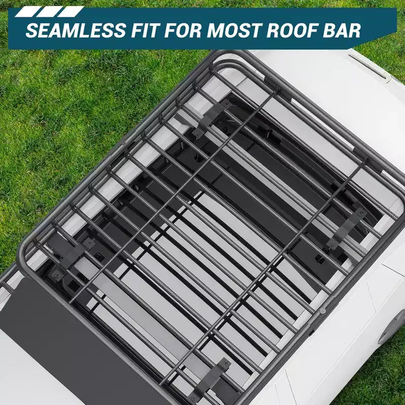 Universal Roof Rack Basket  Rooftop Cargo Carrier with Extension, Black, for SUV, 250 lbs Capacity