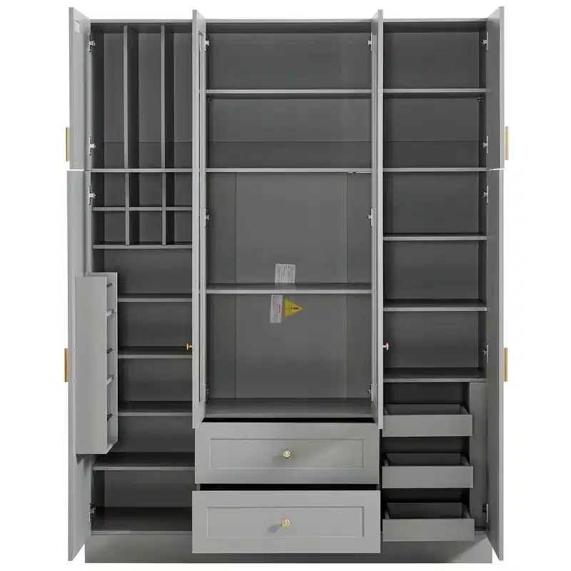 Whisen 71''H Freestanding Kitchen Storage Pantry, Large Dining Storage Cabinet Cupboard Sideboards With 6 Doors, Adjustable Shelves