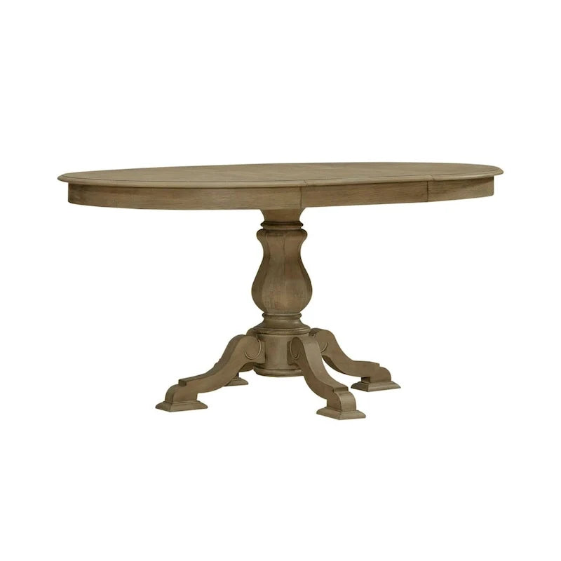 Magnolia Manor Round Pedestal Dining Table with Expandable Leaves - 2 Finishes