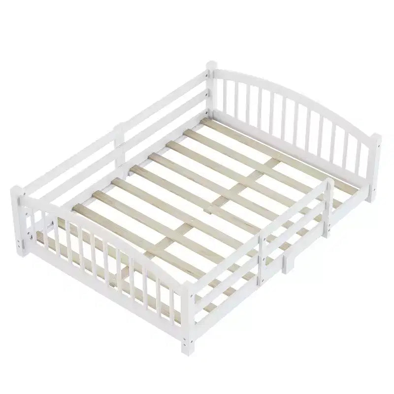 Luxystar Full Size Montessori Low Profile Bed with Safety Rails and Headboard