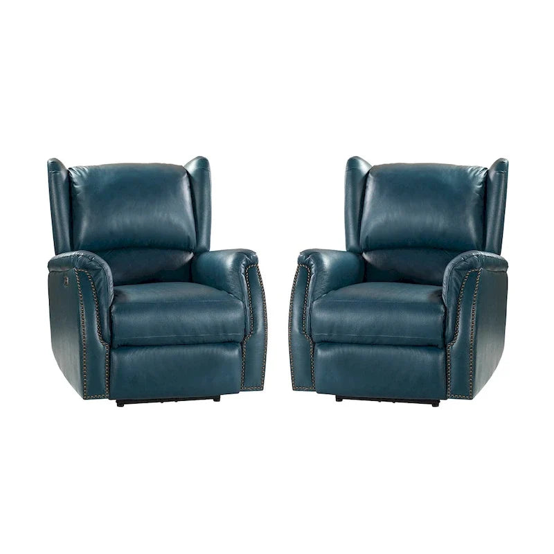 Eduardo Genuine Leather Power Recliner with USB Port Set of 2