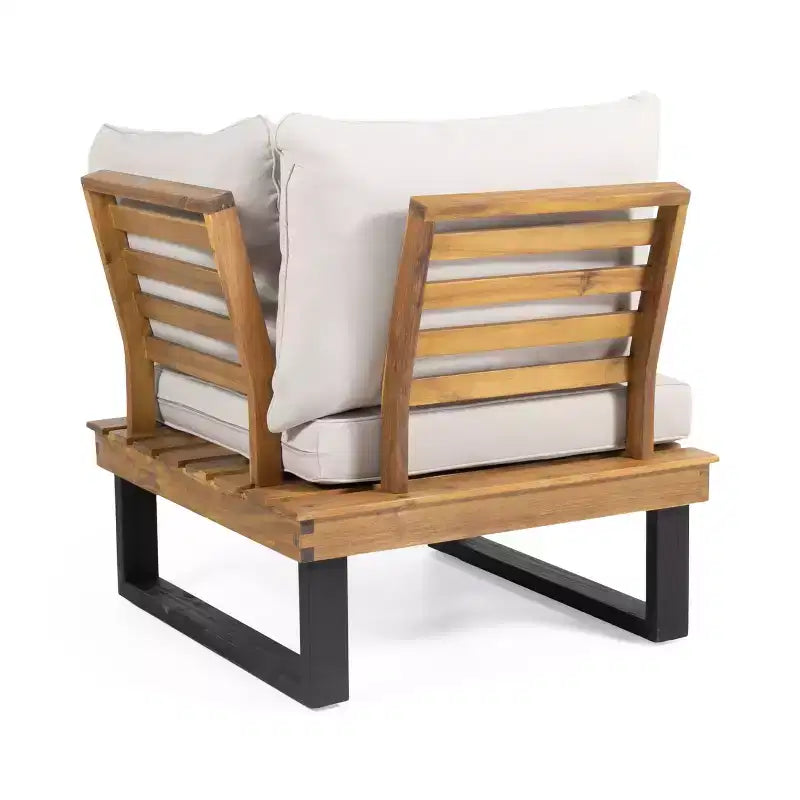 L-shape Outdoor Sectional Sofa Set Patio Leisure Lounge Set Garden Conversation Seating Set with Coffee Table & Water Resistant Cushion - ModernLuxe