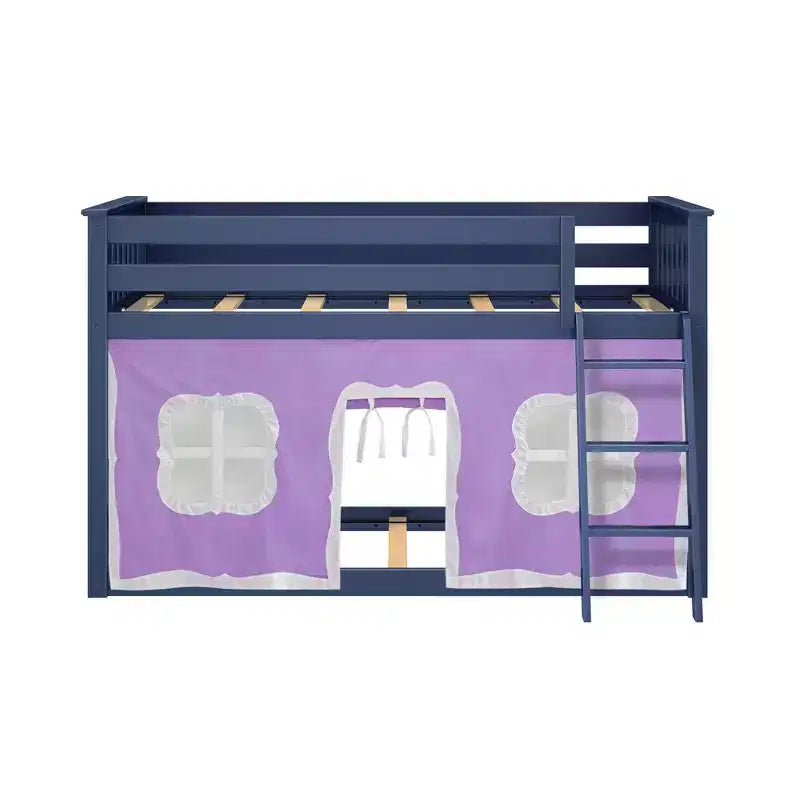 Max & Lily Twin over Twin Low Bunk with Curtains