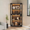 Glass Display Cabinet, 4-Tier Curio Cabinets, Corner Curio Cabinets for Collectibles/Toys/Books, Storage Cabinets for Living Room
