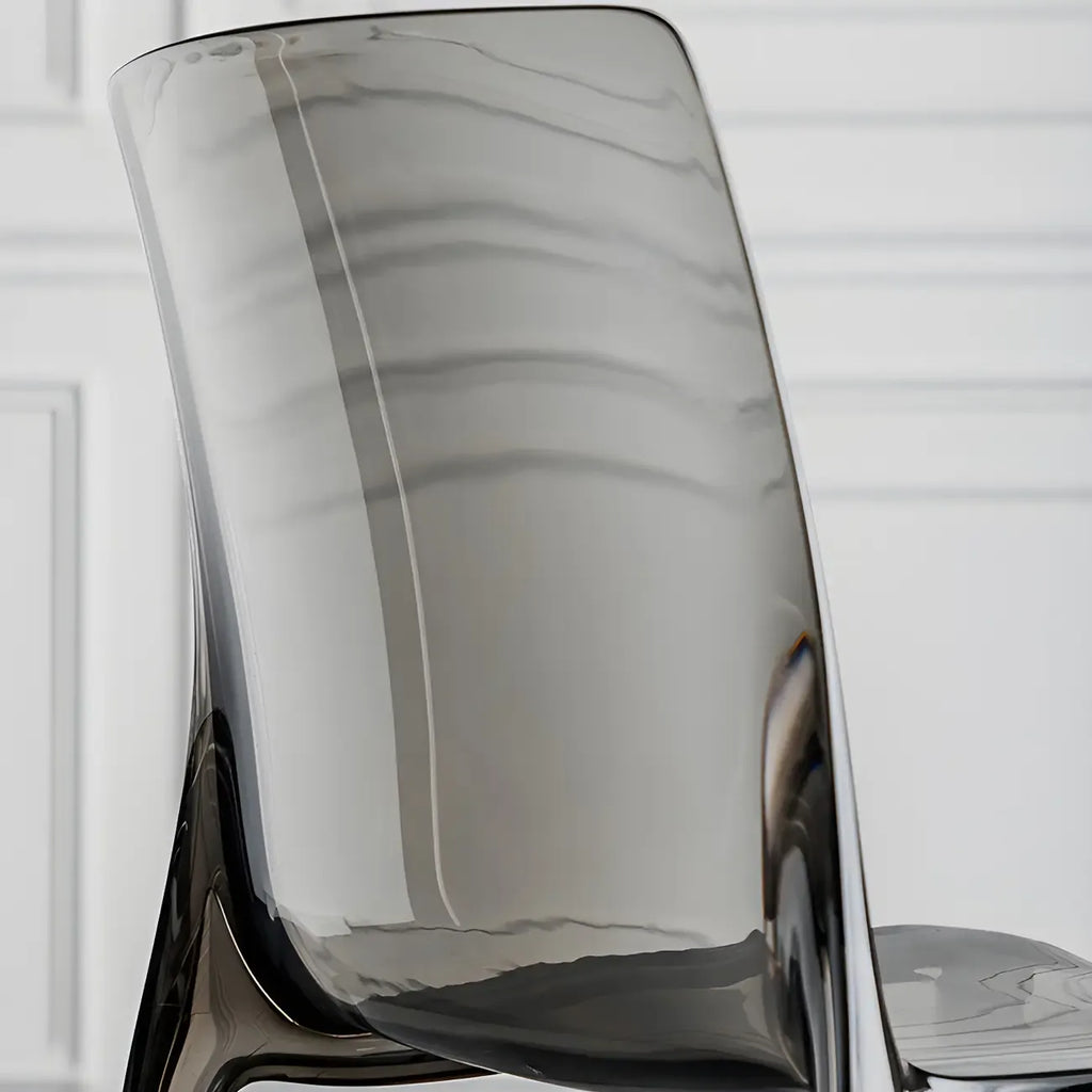 Chaise de salle à manger sans accoudoirs à dossier bas en acrylique ambre