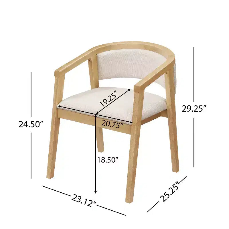 Christopher Knight Home Simon 5 Piece Mid-Century Modern Rubberwood Dining Set with Boucle Upholstered Chairs