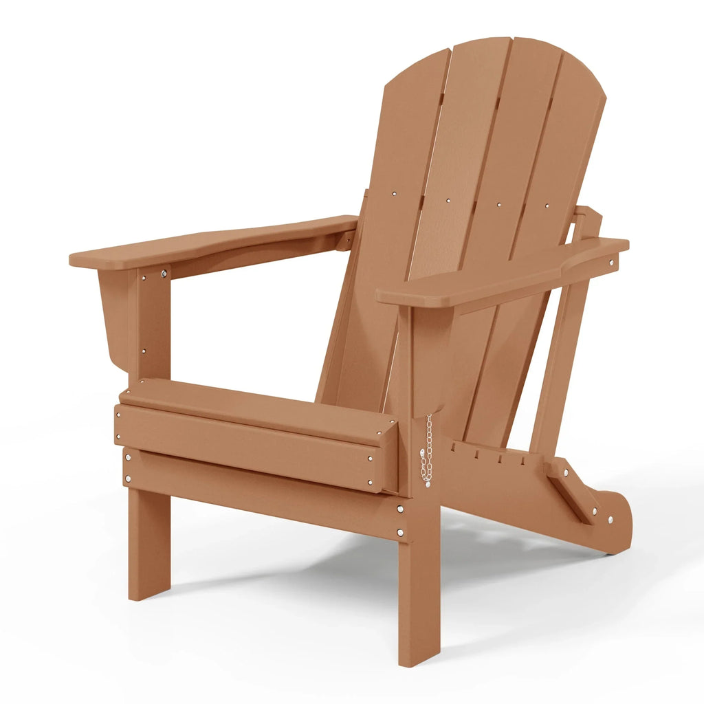 Polytrends Laguna Fade Resistant All Weather Outdoor Patio Folding Adirondack Chair