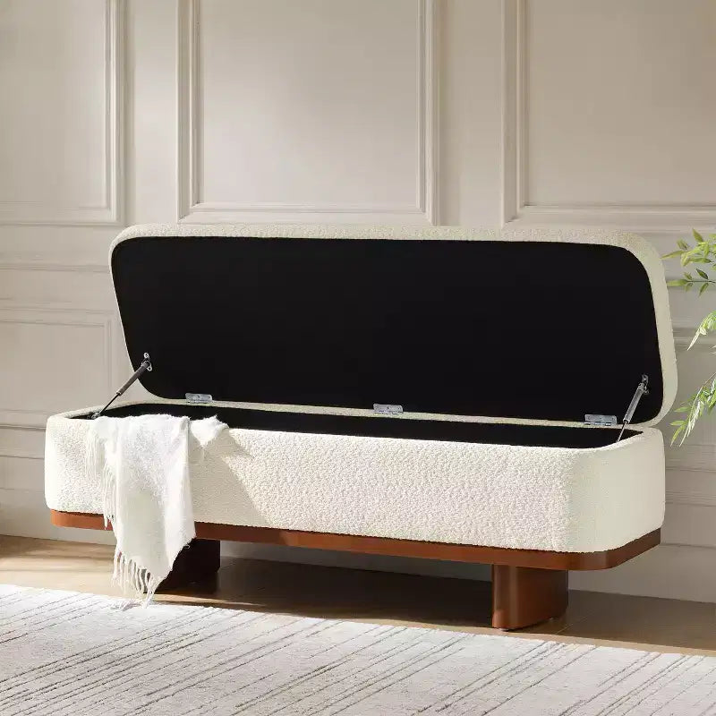 Clara Simple Assemble Flip Top Bench with Solid Wood Frame|HULALA HOME