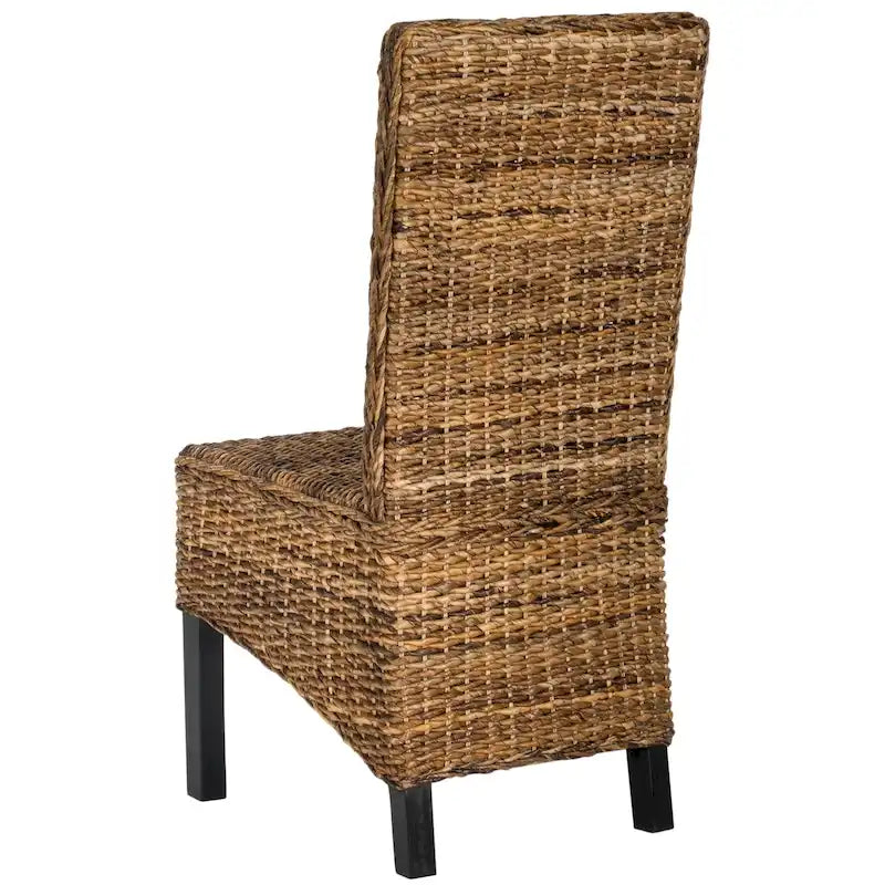 Set of 2 Natural Wicker Dining Chairs 19W x 22D x 41H, Boho Coastal Style