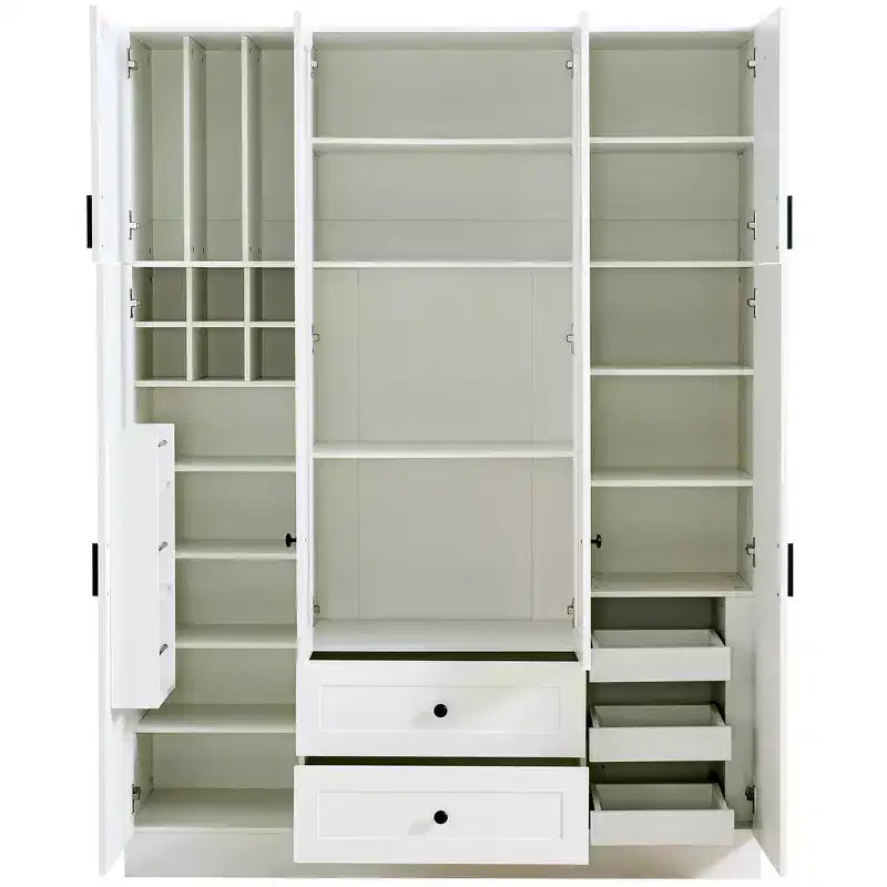 Whisen 71''H Freestanding Kitchen Storage Pantry, Large Dining Storage Cabinet Cupboard Sideboards With 6 Doors, Adjustable Shelves