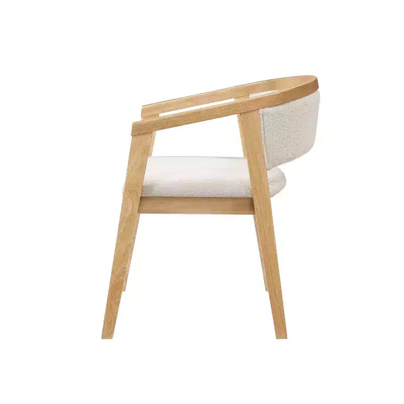 Christopher Knight Home Simon 5 Piece Mid-Century Modern Rubberwood Dining Set with Boucle Upholstered Chairs