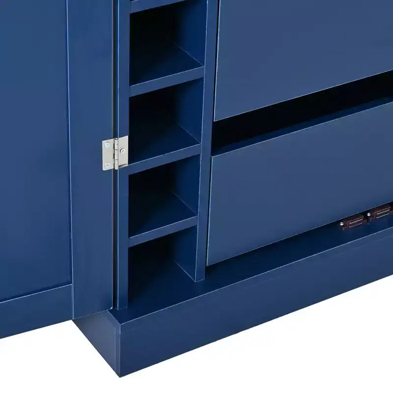 77H Freestanding Kitchen Pantry, Farmhouse Storage Cabinet with Adjustable Shelves, Door Shelves, Drawers & Wine Racks - ModernLuxe