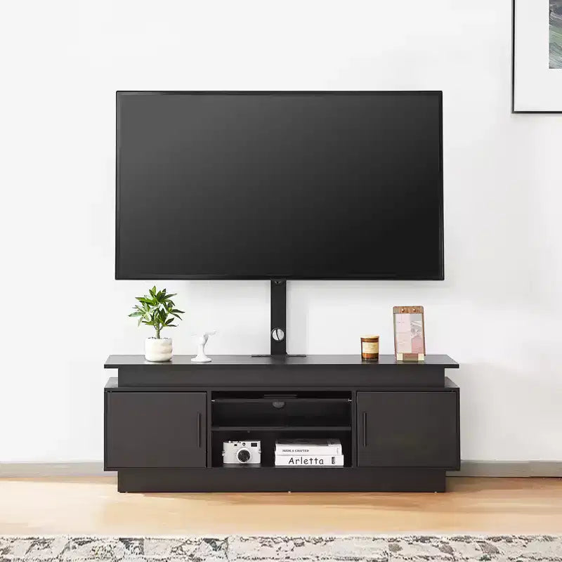 VEVOR 52 TV Stand with Mount for up to 75 in TVs, Entertainment Center with Power Outlet, Height Adjustable, Black