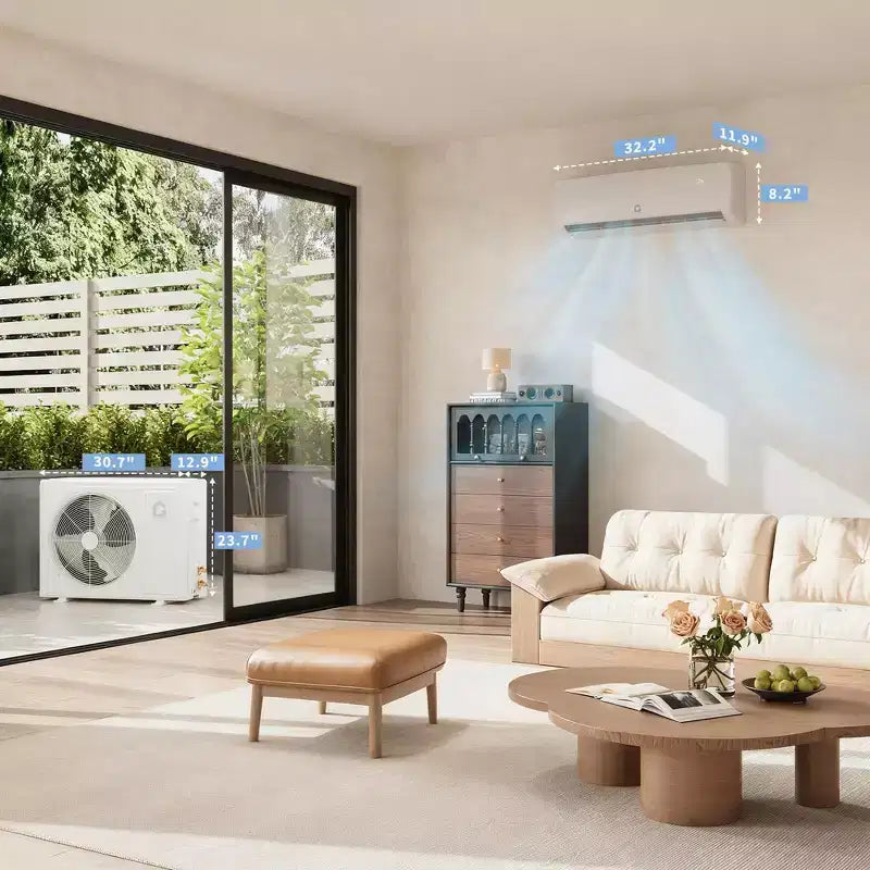 Ultra-Quiet 42dB|12000 BTU 19 SEER Ductless Mini-Split Air Conditioner Heat Pump|3-in-1 Cooling, Heating & Dehumidifying|230V White Inverter AC System