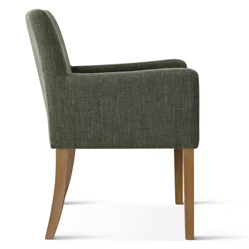 Lot de 6 chaises de salle à manger capitonnées avec accoudoirs, fauteuils modernes en lin avec pieds en bois, chaises d'appoint pour salle à manger, salon – Panipeachy