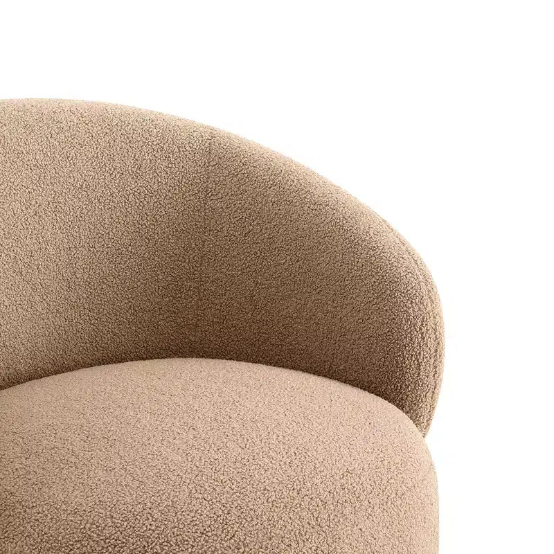Spruce&Spring Upholstered Swivel Accent Barrel Chair with Wood Base