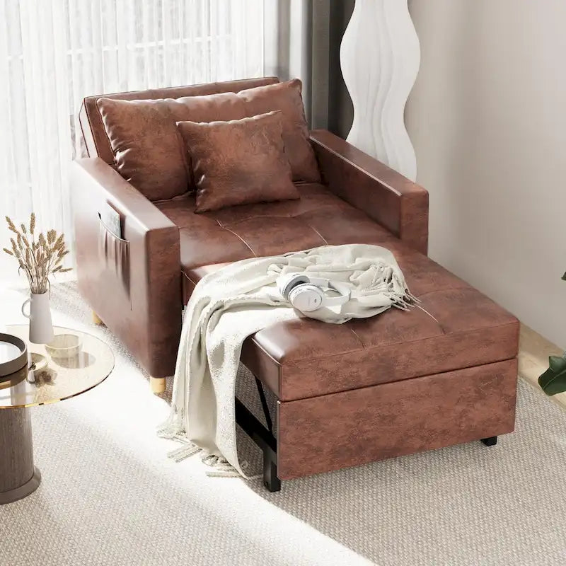 Adjustable Sleeper Chair Bed, 3-in-1 Convertible, Multiple Colors, Fits 1 Person