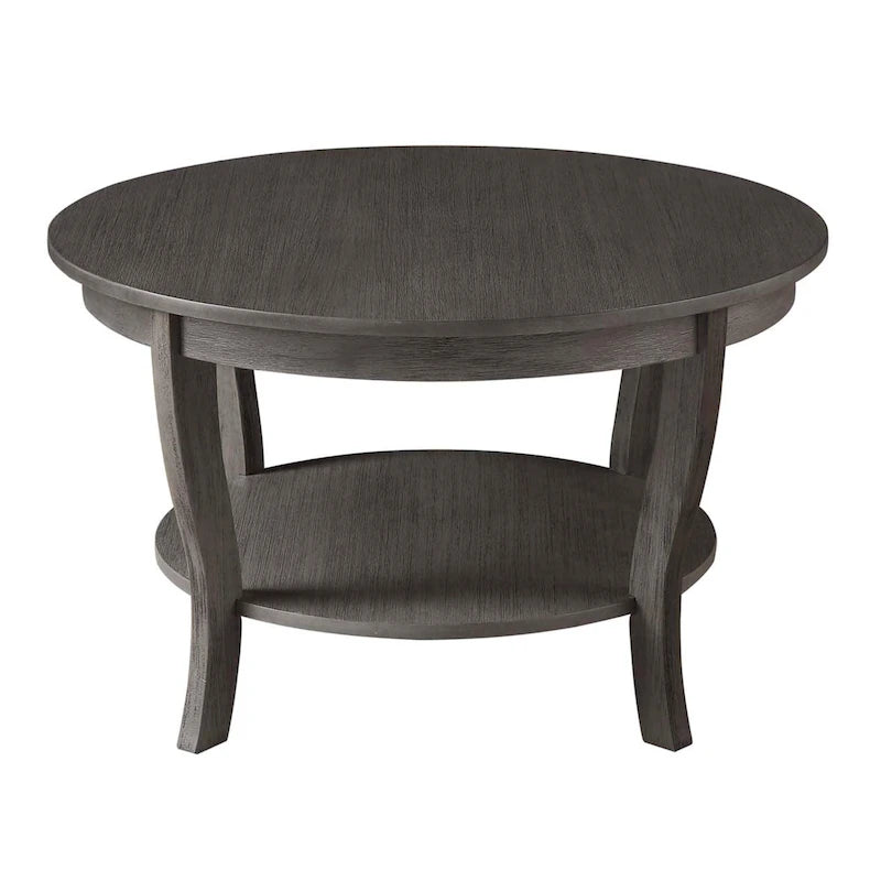 Convenience Concepts American Heritage Round Coffee Table with Shelf