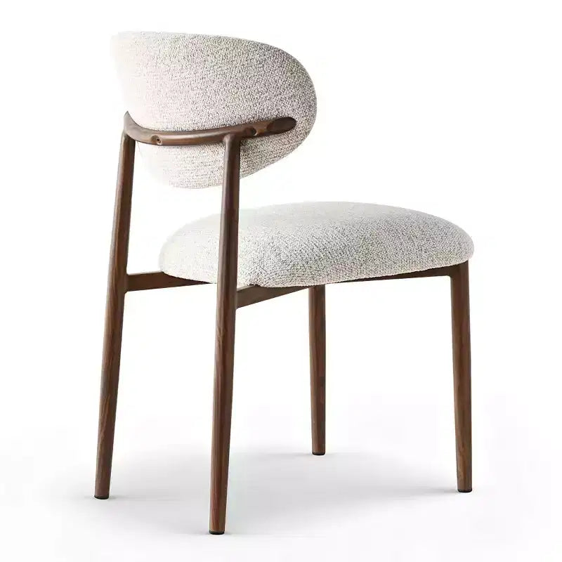 Set of 4 Modern Upholstered Dining Chairs with Curved Backrest, Iron Frame Armless Side Chairs for Dining Room, Kitchen-Panipeachy