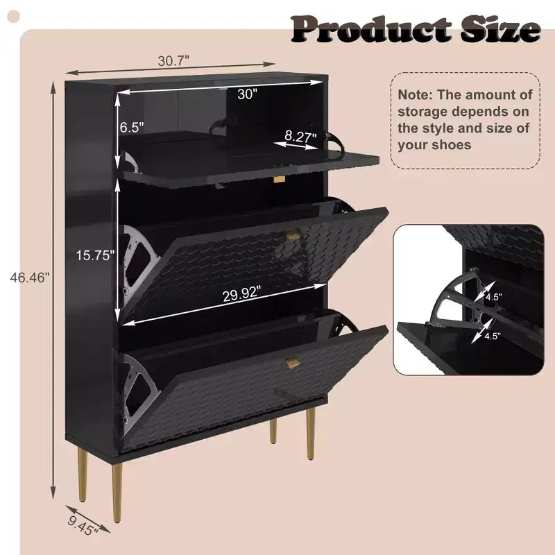 CLIHOME 24 Pair Entryway Shoe Storage Organizer Cabinet Flip Drawers Closet Shoe Rack Shelf Organizer