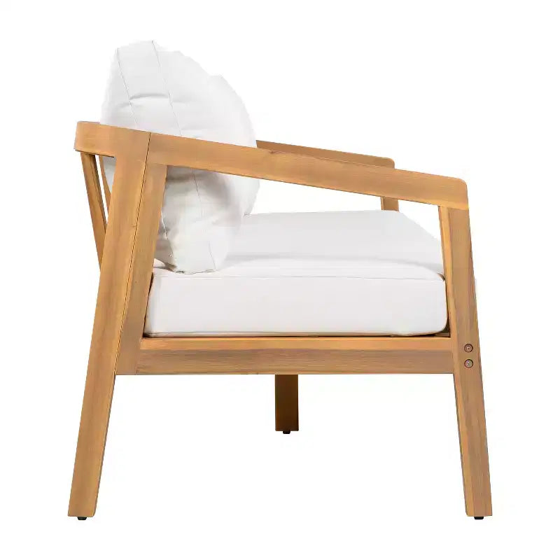 Christopher Knight Home Sunny Modern 5 Piece Acacia Seating Set with Rectangular Slatted Table and 7 Seaters