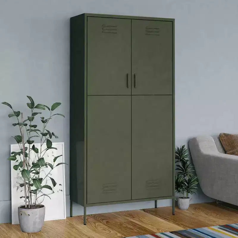 vidaXL Wardrobe Olive Green 35.4x19.7x70.9 Steel