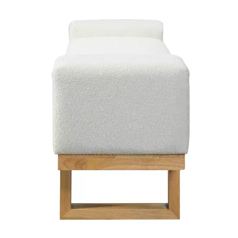 Christopher Knight Home Paulina Modern Rubberwood Boucle Upholstered Bench
