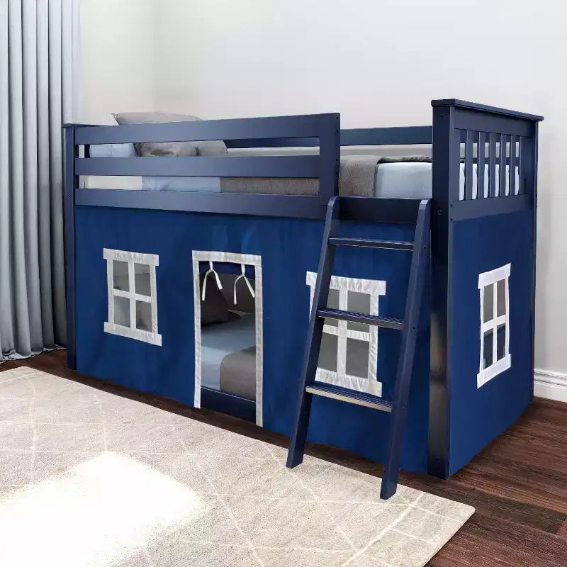 Max & Lily Twin over Twin Low Bunk with Curtains