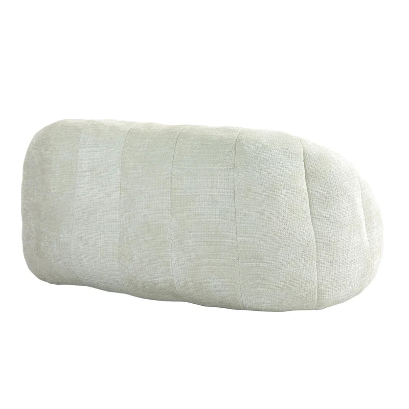 White 63.78  Chenille Upholstered Lounge Chair with High Density Foam