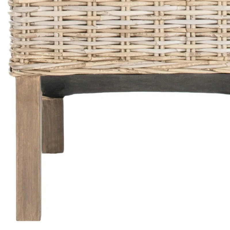 Set of 2 Natural Wicker Dining Chairs 19W x 22D x 41H, Boho Coastal Style