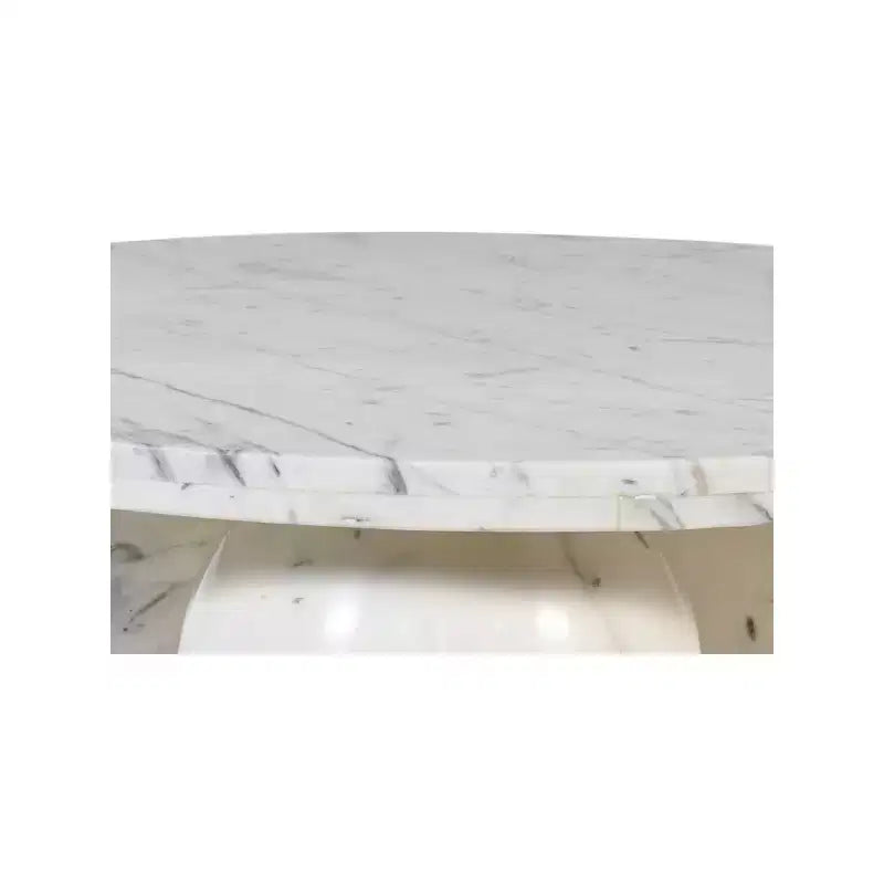 Round Marble Coffee Table with Sphere Legs, Multicolor, Seats 4鈥?