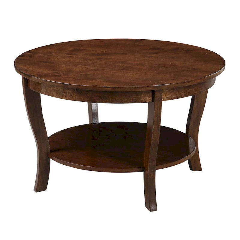 Convenience Concepts American Heritage Round Coffee Table with Shelf