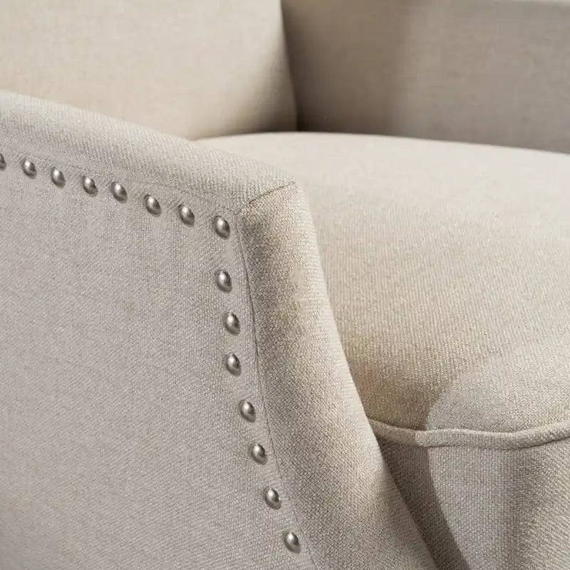 Wingback Push-Back Recliner Chair, Upholstered, Classic Style, Living Room Accent
