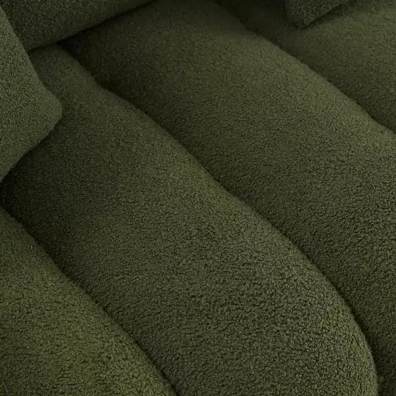 GDFStudio Alanna 79.5 Modern Teddy Fabric Upholstered 3-Seater Sofa with Pillows