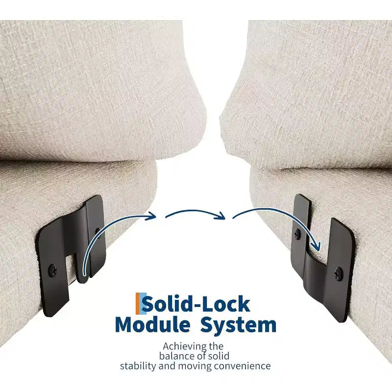 Chenille Fabric Modular Love Seat Sofa, 2-Seater Cloud sofa with High Resilience Sponge, Small Space Boneless Sofa