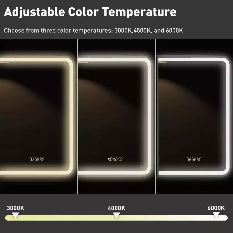 Black / White / Gold LED Medicine Cabinet, Single Door, Left or Right Hinge, Recessed or Wall-Mounted
