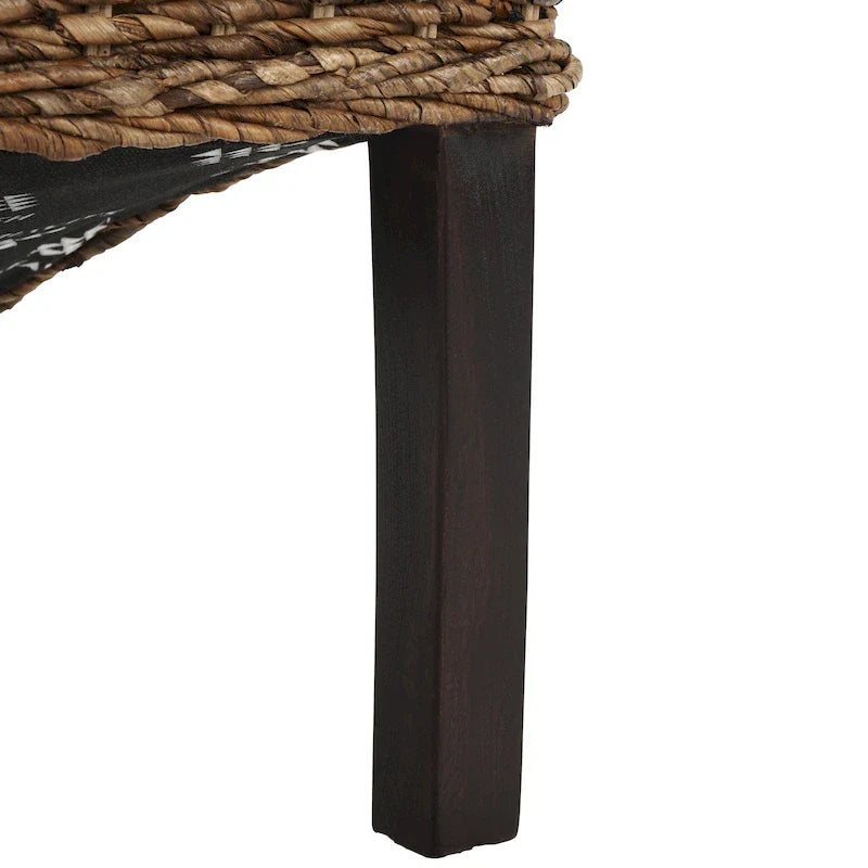 Set of 2 Natural Wicker Dining Chairs 19W x 22D x 41H, Boho Coastal Style