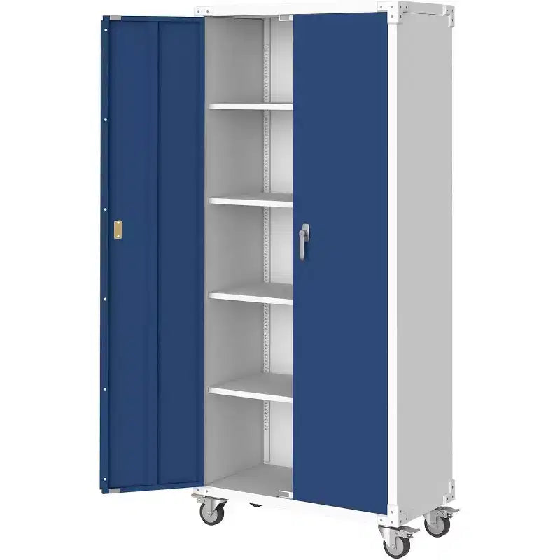 71 Inch Steel Storage Closet with Locking Doors and 4 Adjustable Shelves, Heavy Duty Metal Cabinet for Carport/Office/Pantry, Rust Proof Design