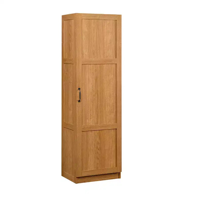 Pantry Storage Cabinet - Highland Oak, Traditional Style, 3 Adjustable Shelves