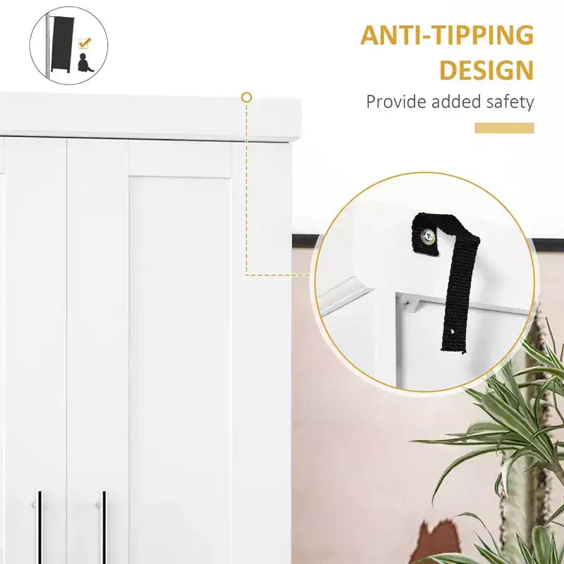 Modern Kitchen Pantry Freestanding Cabinet Cupboard with Doors and Drawer, Adjustable Shelving