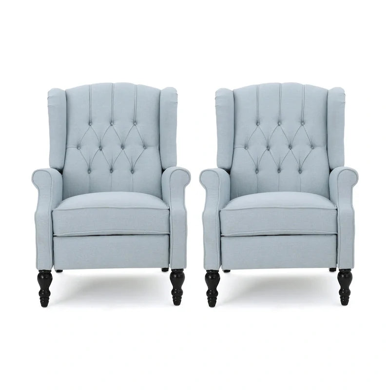 Walter Tufted Fabric Recliners (Set of 2) by Christopher Knight Home