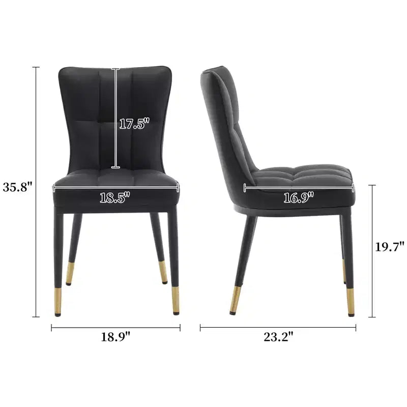 Bekrvio Lot de 6 chaises de salle à manger, modernes, rembourrées, en similicuir, avec haut dossier, pieds en métal, chaises de cuisine sans accoudoirs pour salon et salle à manger
