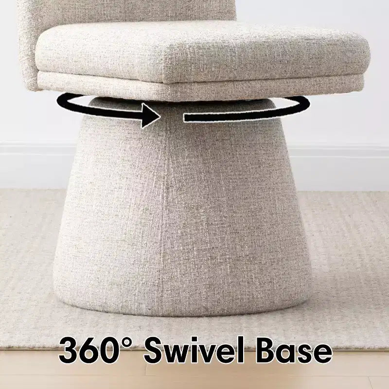 Set of 6 Modern 360 Swivel Armless Dining Chairs with Pedestal-style Base, Elegant Accent Chairs for Kitchen, Dining Room, or Office-Panipeachy
