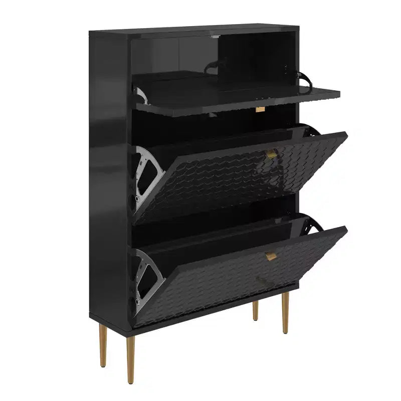 CLIHOME 24 Pair Entryway Shoe Storage Organizer Cabinet Flip Drawers Closet Shoe Rack Shelf Organizer