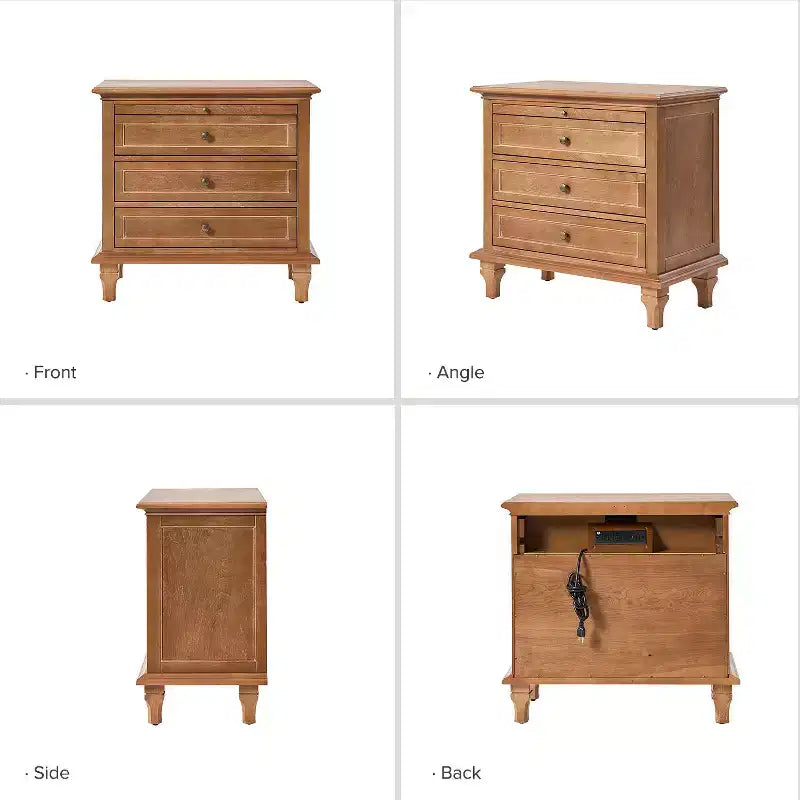 Giorgio 3 - Drawer end table with Built-In Outlets Set of 2|HULALA HOME